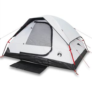 vidaXL Tenda Campeggio a Cupola 4 Persone Bianca Tessuto Impermeabile