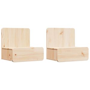 vidaXL Comodino 2 pcs Marrone 44 x 32,5 x 40 cm Legno di pino massello