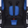 vidaXL Passeggino 3 in 1 in Alluminio Blu e Nero