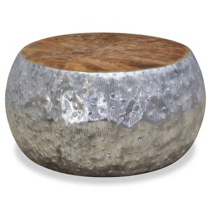vidaXL Tavolino da Salotto in Alluminio e Legno di Teak 60x60x30 cm