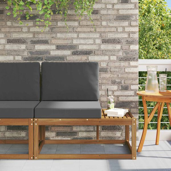 vidaXL Divano da Esterno Naturale e Antracite 91 x 63 x 73 cm