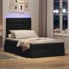 vidaXL Letto con contenitore e LED Nero 120 x 190 cm Poliestere
