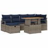 vidaXL Set Divano da Giardino con cuscino 7 pcs Grigio polyrattan