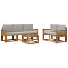 vidaXL Set di divani da esterno 6 pcs Naturale e Grigio Chiaro