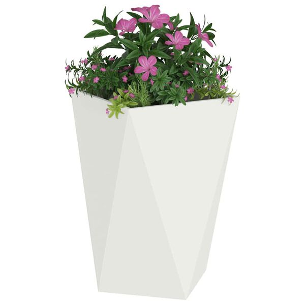 vidaXL Fioriera 2 pcs Bianco 50 x 50 x 75 cm Acciaio
