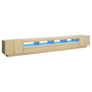 vidaXL Mobile Porta TV con Luci LED Rovere Sonoma 300x35x40 cm