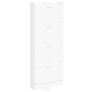vidaXL Scarpiera Bianca 59x17x150 cm in Legno Multistrato