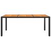vidaXL Tavolo Giardino 190x90x75 cm Massello Acacia e Polyrattan Nero