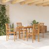 vidaXL Set da Pranzo per Giardino 5 pcs Marrone Legno di teak solido