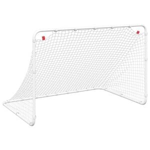 vidaXL Porta da calcio bianca 122x81x81 cm in acciaio