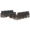 vidaXL Set Divano da Giardino 9 pz Grigio e Grigio Scuro polyrattan
