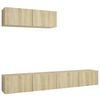 vidaXL Mobili Porta TV 3 pz Rovere Sonoma in Legno Multistrato