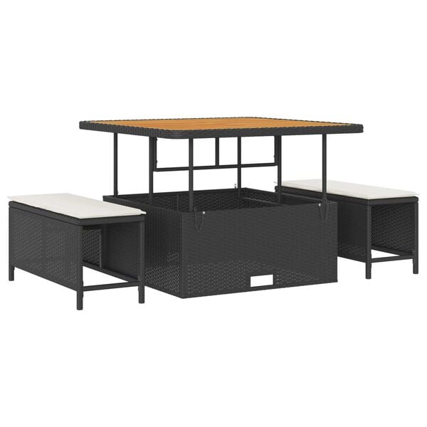 vidaXL Set Divano da Giardino con cuscino 12 pcs Nero polyrattan