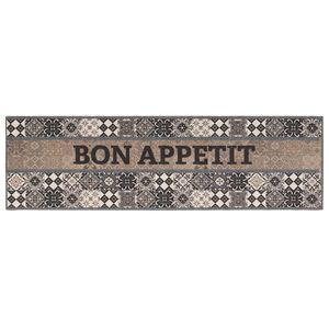 vidaXL Tappeto da Cucina Grigio buon appetito 150 x 45 cm