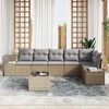 vidaXL Set Divano da Giardino 7 pcs Beige e Grigio Chiaro polyrattan