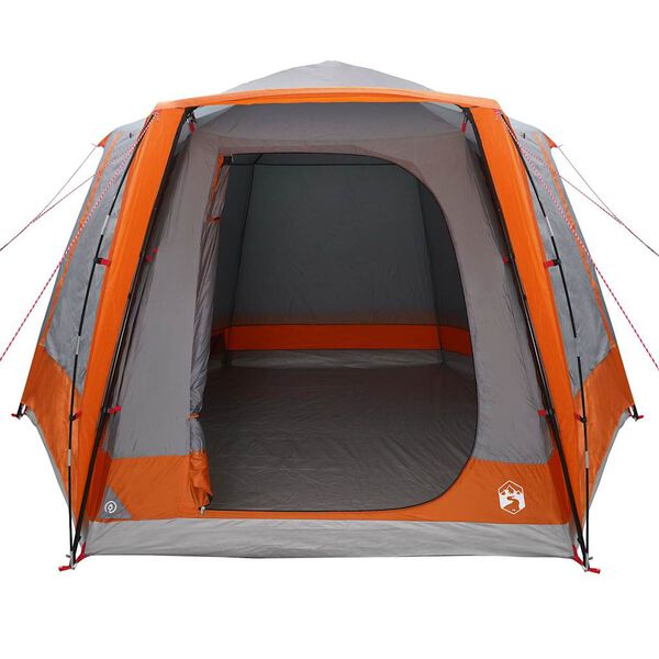 vidaXL Tenda da campeggio Grigio e arancione 420 x 420 x 227 cm