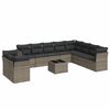 vidaXL Set Divani da Giardino 11 pz con Cuscini in Polyrattan Grigio