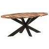 vidaXL Tavolo da Pranzo Ovale 200x100x75 cm in Legno di Acacia