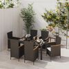 vidaXL Set da Pranzo da Giardino 7 pz con Cuscini in Polyrattan Nero