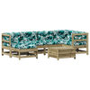 vidaXL Set Divani da Giardino 7pz con Cuscini Legno Impregnato di Pino