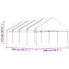 vidaXL Gazebo con Tetto Bianco 8,92x5,88x3,75 m in Polietilene