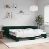 vidaXL Divano Letto Estraibile Materassi Verde Scuro 100x200 Velluto