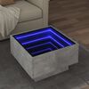 vidaXL Tavolino Salotto con LED Grigio Cemento 50x50x30 cm Multistrato