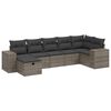 vidaXL Set Divani da Giardino 7 pz con Cuscini Grigio in Polyrattan