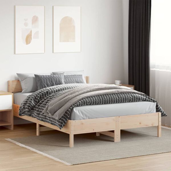 vidaXL Letto senza Materasso 150x200 cm in Legno Massello di Pino