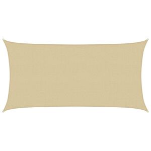 vidaXL Telo Ombra Rettangolare 2 x 6 m HDPE Beige