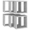 vidaXL Mensole Parete a Cubo 6 pz Grigio Cemento 30x15x30 cm