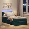 vidaXL Pouf Letto con Materasso e LED Verde Scuro 90x200cm in Velluto