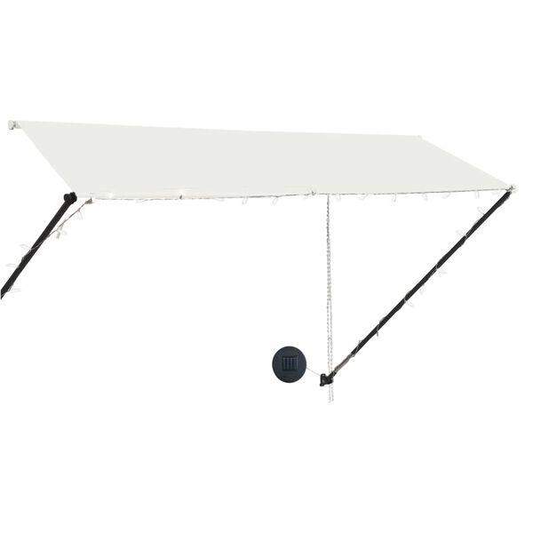 vidaXL Tenda da Sole Retrattile con LED 300x150 cm Crema