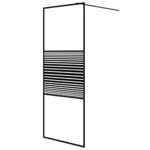 vidaXL Parete Doccia Walk in Nera 80x195 cm in Vetro Trasparente ESG
