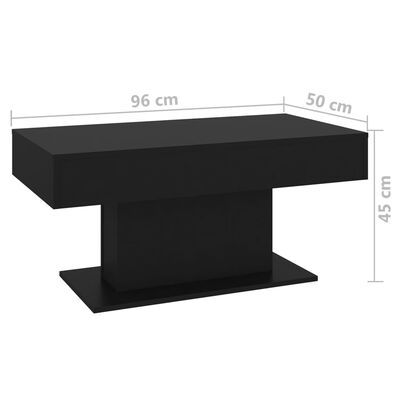 vidaXL Tavolino da Salotto Nero 96x50x45 cm in Legno Multistrato
