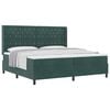 vidaXL Letto a molle con materasso Verde Scuro 200 x 200 cm Velluto