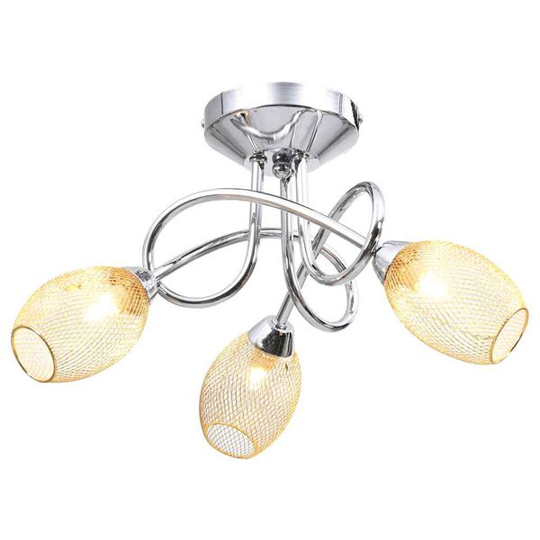 vidaXL Lampada da Soffitto con Paralumi Cromati per 3 Lampadine G9