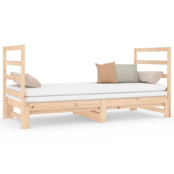 vidaXL Dormeuse Estraibile 2x(90x190) cm Legno Massello di Pino