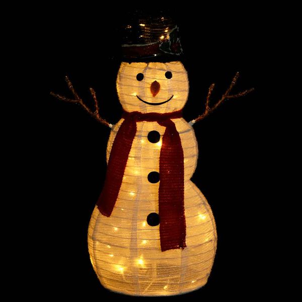 vidaXL Figura Natalizia Pupazzo di Neve a LED Tessuto Pregiato 60 cm