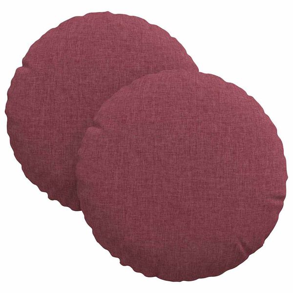 vidaXL Cuscini per Seduta 2 pcs Rosso Vino Ø30 x 13 cm Tessuto