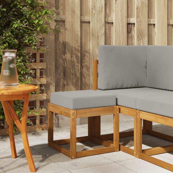 vidaXL Panca Sgabello Grigio Naturale e Chiaro 43 x 43 x 37 cm