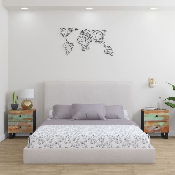 vidaXL Comodini 2pz 40x33x46 cm in Legno Massello di Recupero