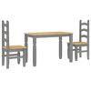 vidaXL Set da Pranzo 3 pz Panama Grigio in Legno Massello di Pino