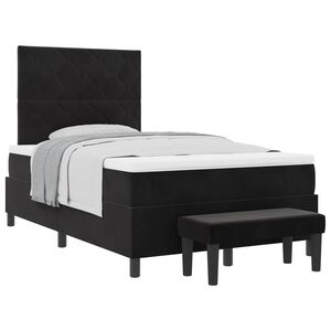 vidaXL Letto a molle con materasso Nero 120 x 190 cm Velluto