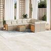 vidaXL Set Divano da Giardino 10 pz con Cuscini Beige in Polyrattan