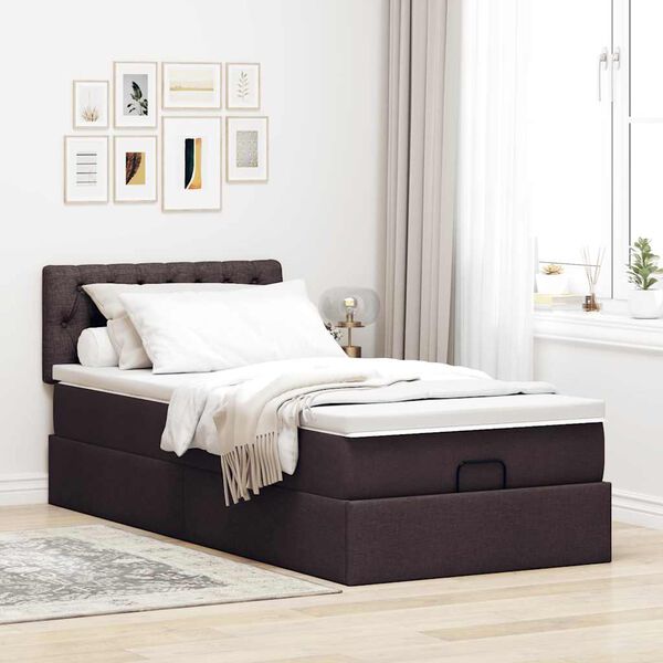 vidaXL Struttura Letto Pouf con Materasso 80x200 cm in Tessuto