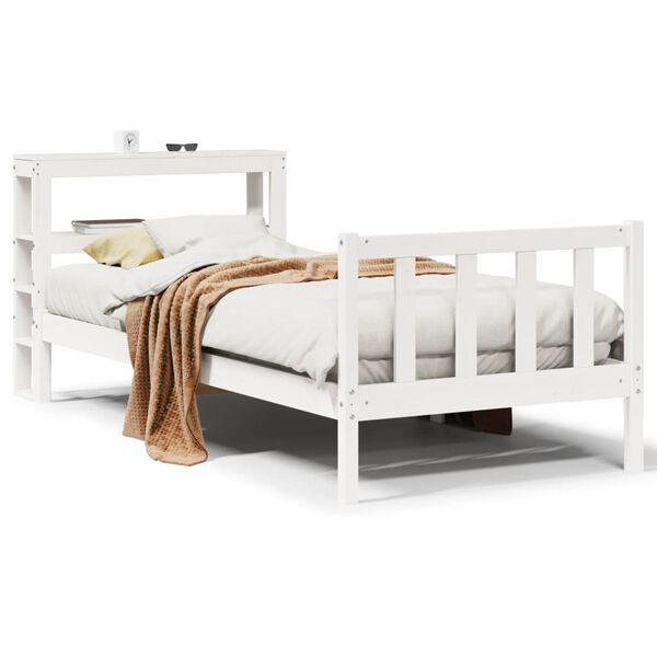 vidaXL Letto senza Materasso Bianco 75x190 in Legno Massello di Pino