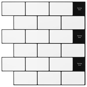 vidaXL Piastrella subway 50 pz Bianco e Nero 30 x 30 cm