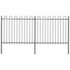 vidaXL Recinzione da giardino con parte superiore ad anello in acciaio 359x150 cm nera