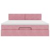 vidaXL Struttura Letto Pouf con Materasso Rosa 180x200 cm in Velluto